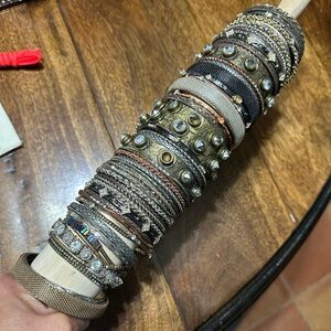 45 or more Stylish Mixed Metal Bangle Bracelet  lot set